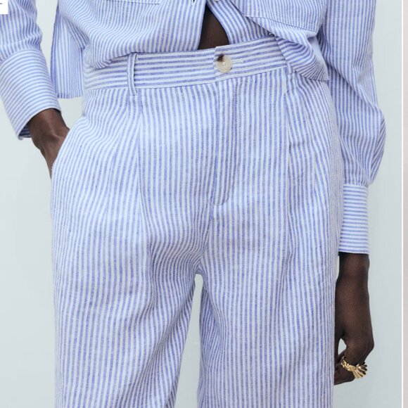 New w/Tags MANGO Linen Trousers - Picture 3 of 3